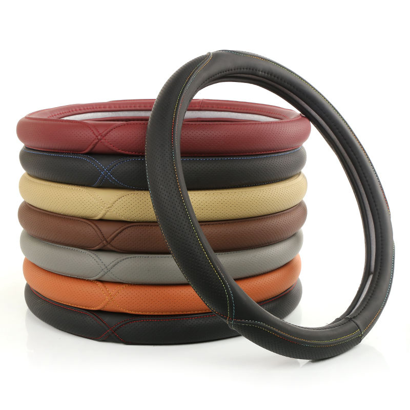 Sports Leather 4-Spoke Steering Wheel Cover with Car Logo | Marcan Group FXP030